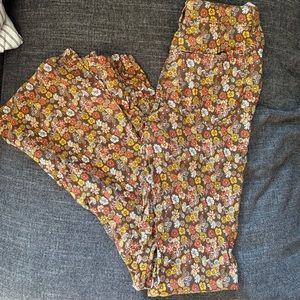 Floral Mushroom Retro Hippie Hollister Flare Stretch Pants LONG
